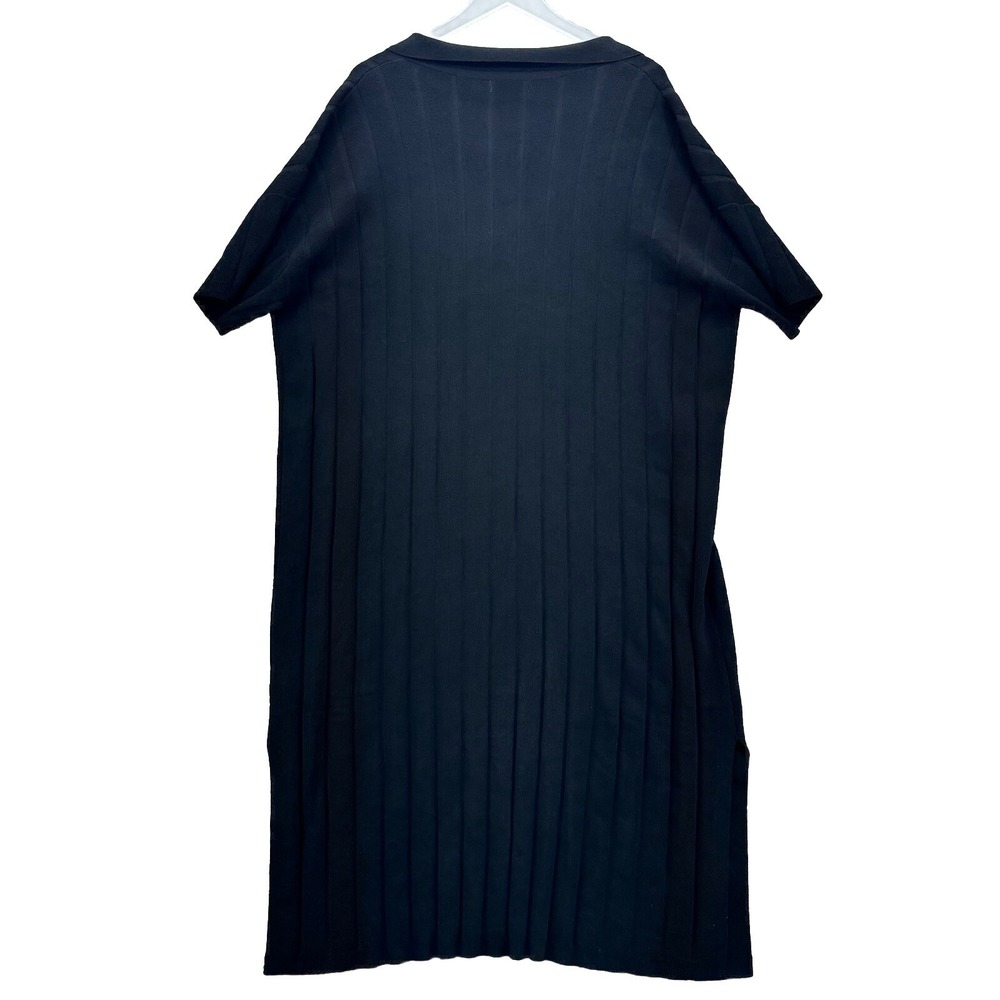 H&M Women Midi Sweater Shift Dress Size XL Black Lagenlook Minimalist Office - Picture 3 of 9
